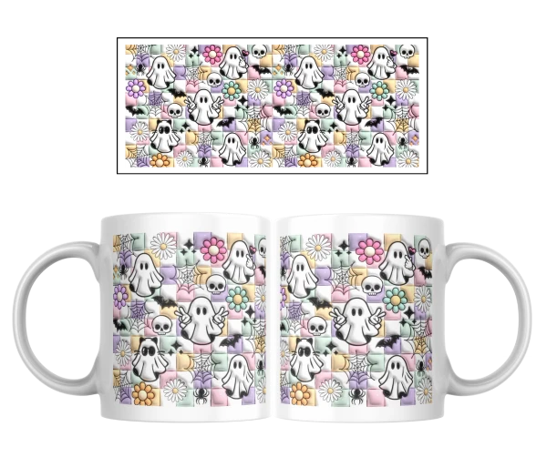Hrneček s jemným 3D halloweenským motivem 1