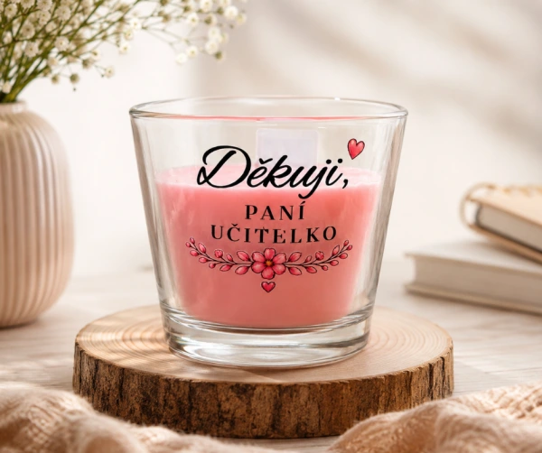 Vonná svíčka pro učitelku | Děkuji, paní učitelko | Malina