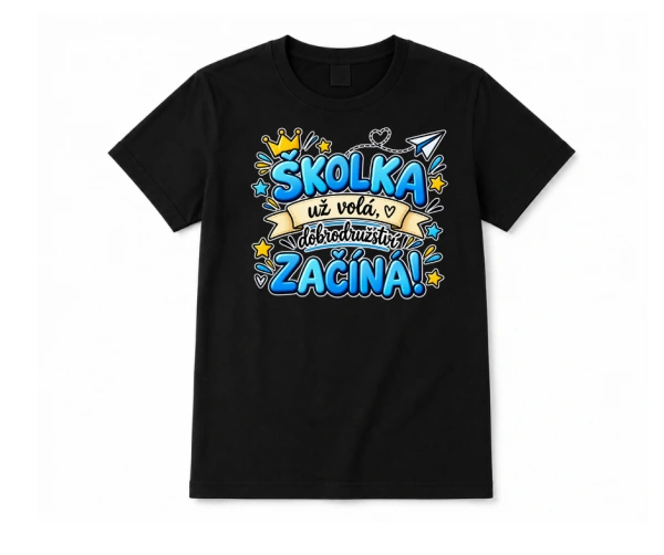 Dětské tričko „Školka už volá, dobrodružství začíná!“ 1