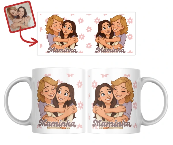 Hrnek Maminka – originální animovaná ilustrace z vaší fotografie