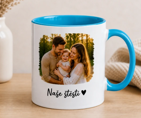 Barevný hrnek s vlastní fotkou a textem na přání 2