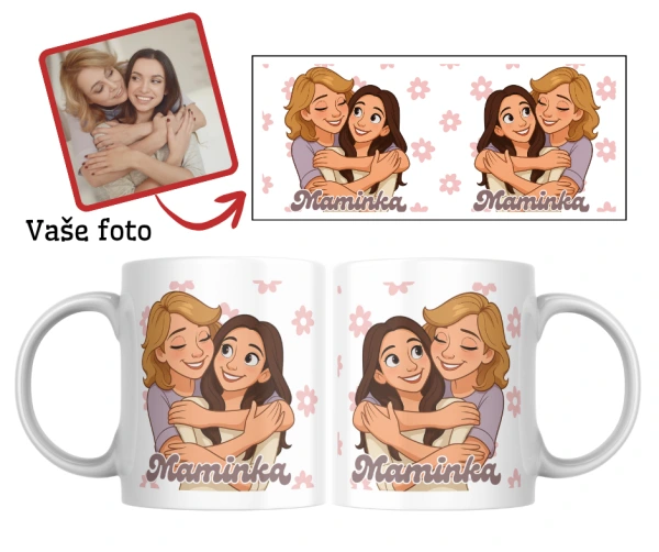 Hrnek Maminka – originální animovaná ilustrace z vaší fotografie 1