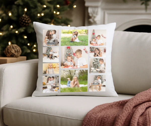 Polštář s vlastní fotografií – koláž vzpomínek