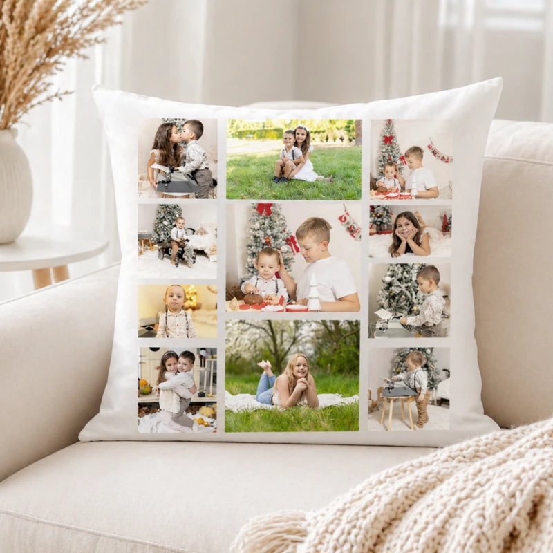 Polštář s vlastní fotografií – koláž vzpomínek