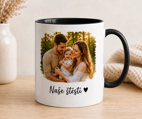 Barevný hrnek s vlastní fotkou a textem na přání