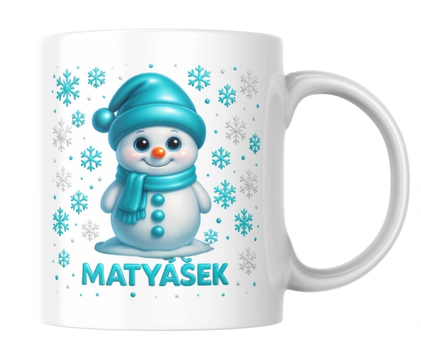 Hrneček se jménem – sněhulák | Vánoční hrnek pro děti